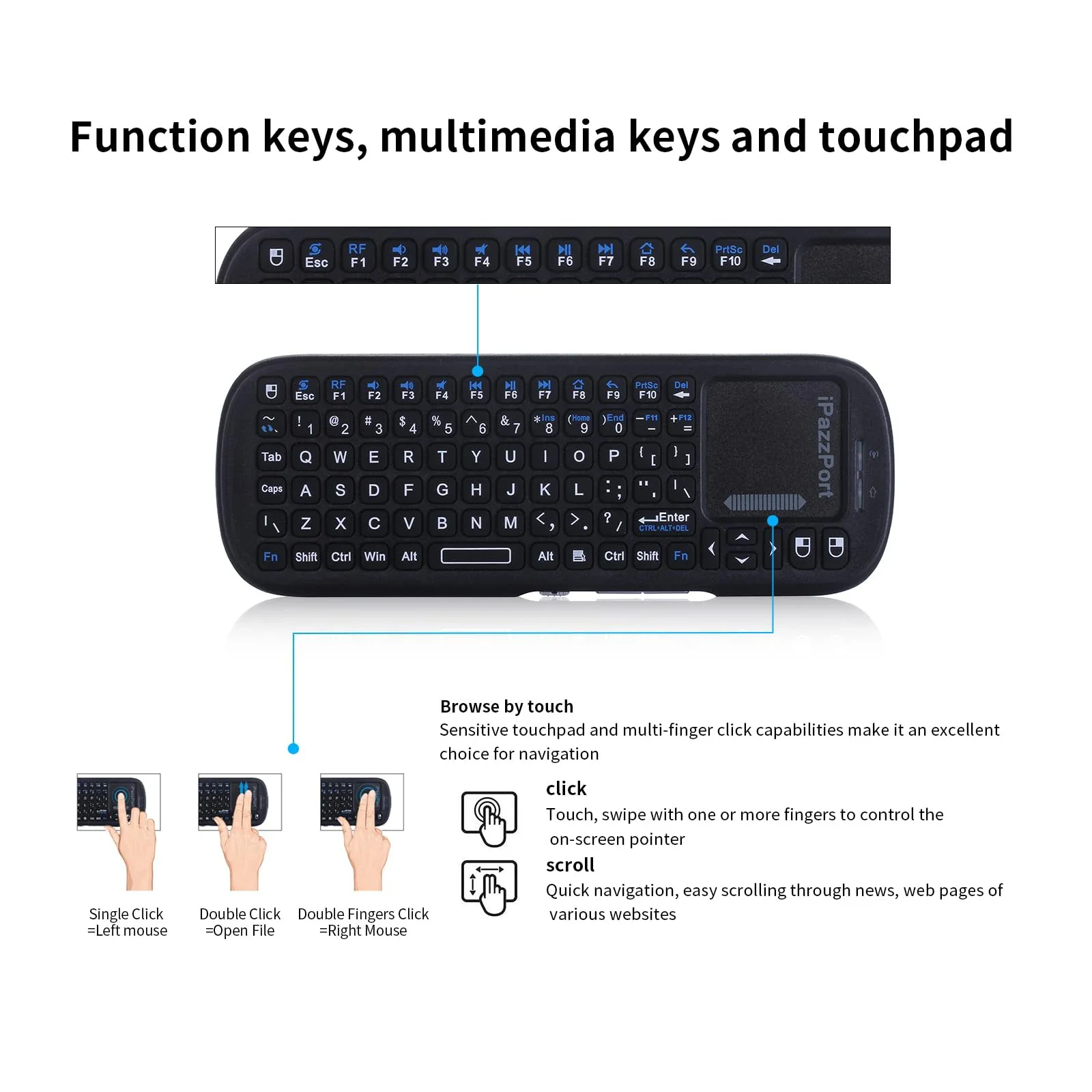 iPazzPort Mini Bluetooth＆ 2.4G - đánh giá và giá Raspberry Pi Keyboard