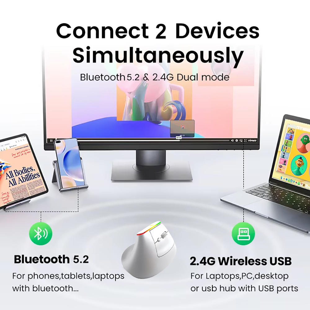 KEBIDUMEI Vertical Mouse Bluet - đánh giá và giá Ergonomic Mouse Vertical