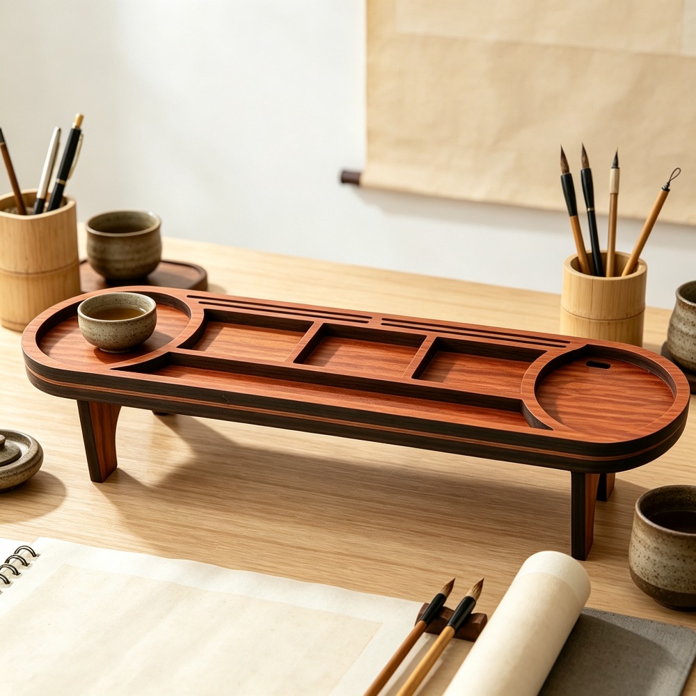 Wooden Desk Organizer with Pho - đánh giá và giá Office Tech Accessories
