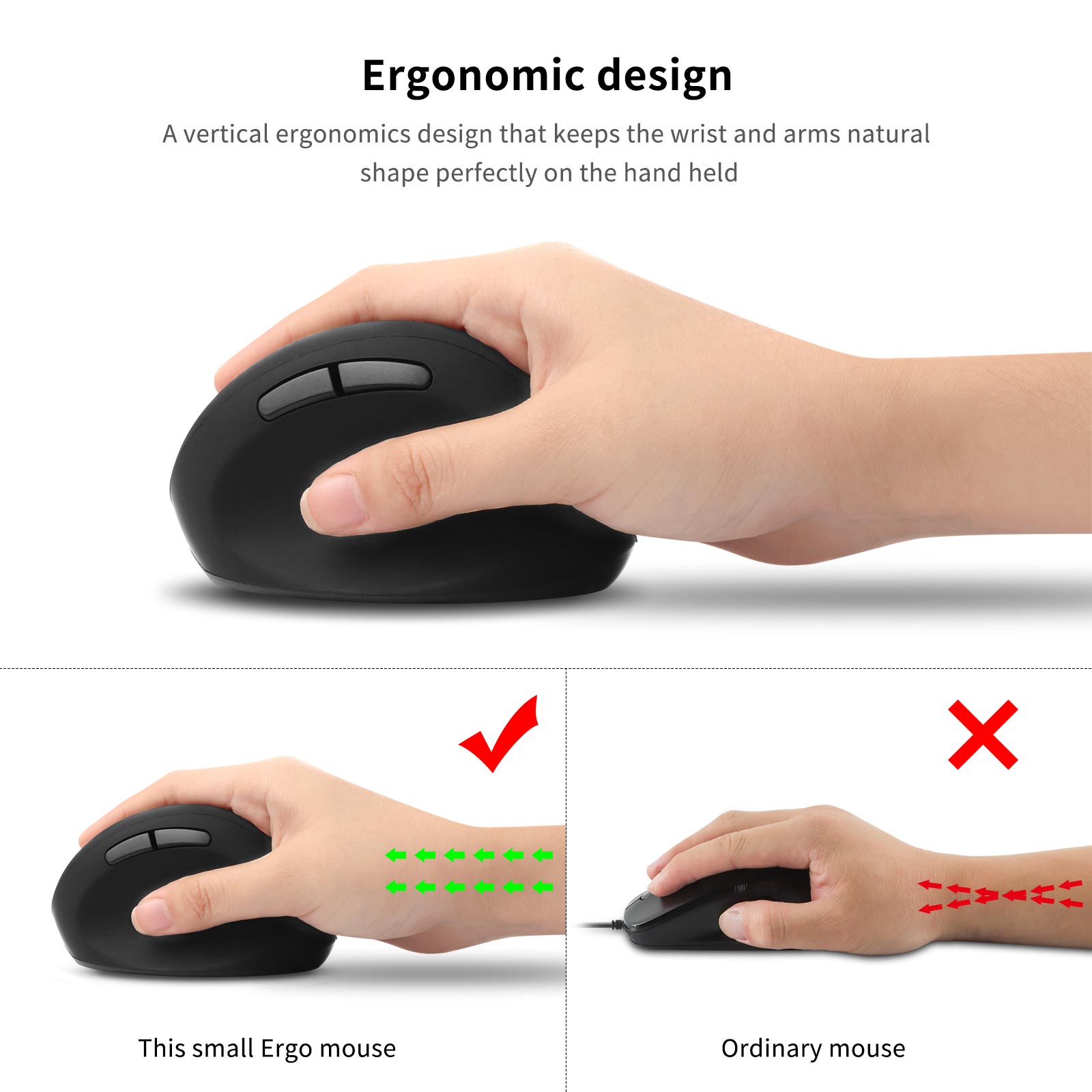 Wireless 2.4G Mouse DPI Adjust - đánh giá và giá Ergonomic Mouse Vertical