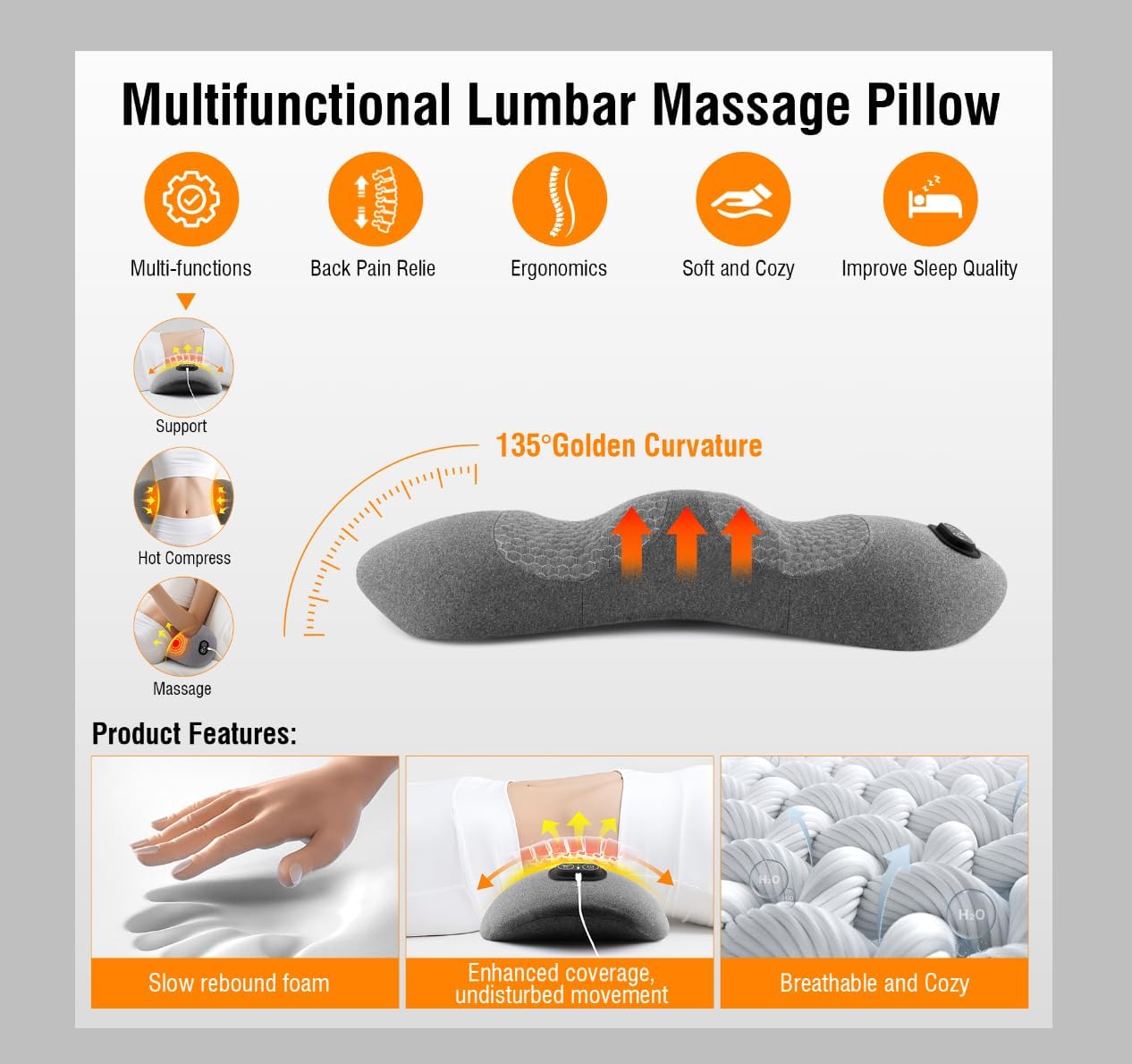 Electric Lumbar Support Pillow - đánh giá và giá Office Technology