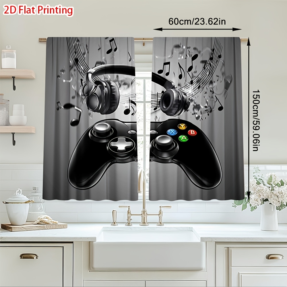 2pcs Game Controller Curtains  - đánh giá và giá Office Tech Decor